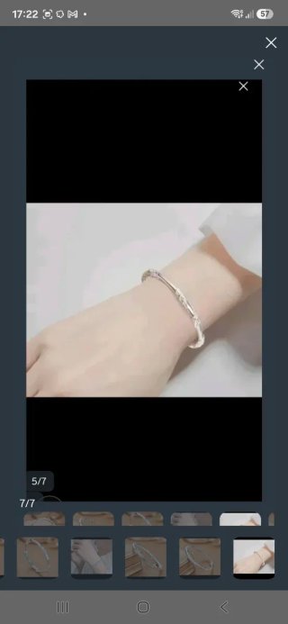 Pulsera esclava baño plata hojas