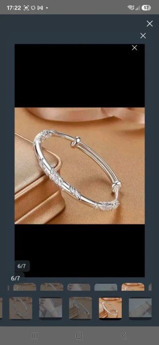 Pulsera esclava baño plata hojas