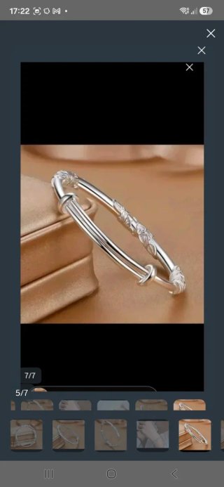 Pulsera esclava baño plata hojas