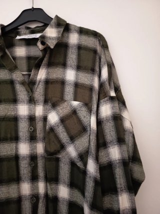 Camisa cuadros verde y blanco Talla L