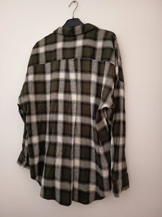 Camisa cuadros verde y blanco Talla L