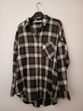 Camisa cuadros verde y blanco Talla L