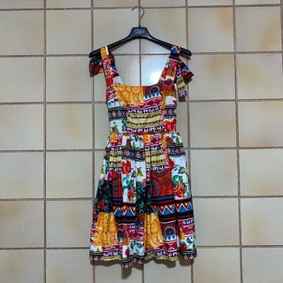 Abito fantasia maiolica multicolore - taglia unica
