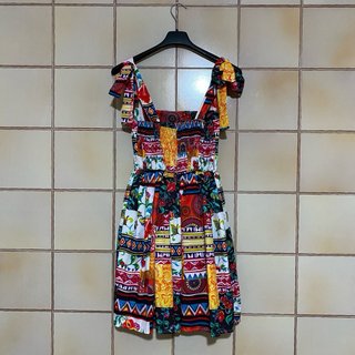 Abito fantasia maiolica multicolore - taglia unica