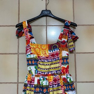 Abito fantasia maiolica multicolore - taglia unica