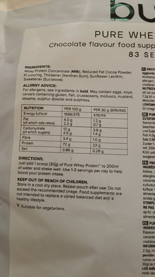 Bulk Pure Whey Protein 2.5kg - Nuovo