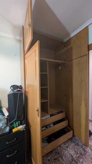 Armario ropero 4 puertas roble 112x240 con altillo
