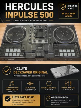 Mesa mezclas DJ Hercules Inpulse 500 + Decksaver