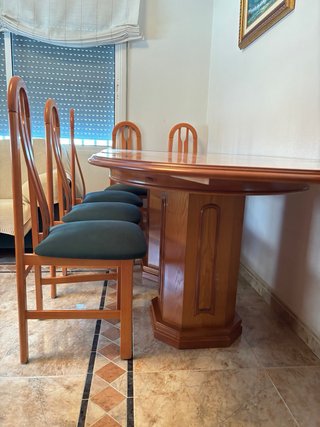 Mesa Comedor Extensible + 6 Sillas Madera