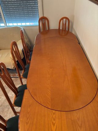 Mesa Comedor Extensible + 6 Sillas Madera