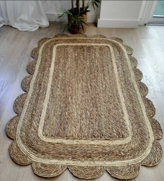 Alfombra Fibra Natural Estilo Boho Nórdico