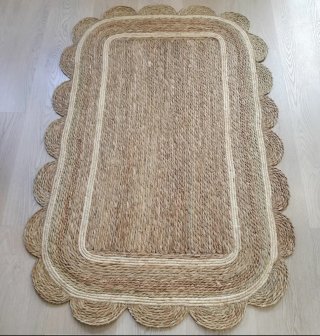 Alfombra Fibra Natural Estilo Boho Nórdico
