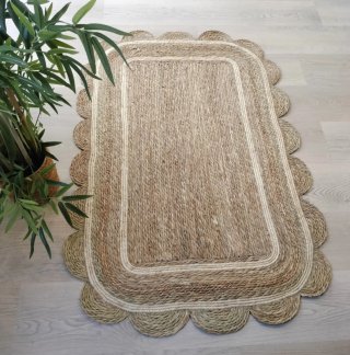Alfombra Fibra Natural Estilo Boho Nórdico