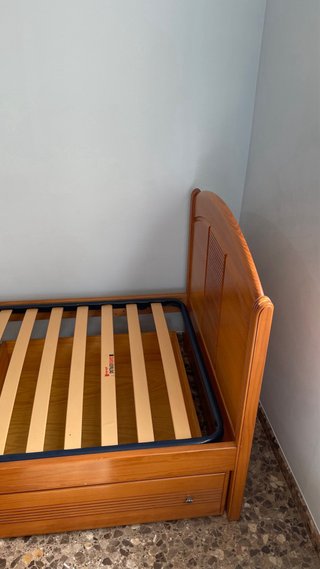 Cama 90cm con somier y cajones