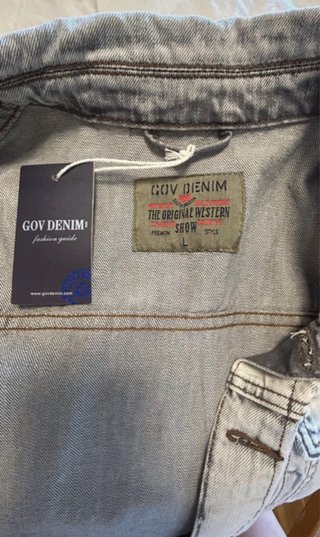 Cazadora Vaquera GOV DENIM Talla L Hombre
