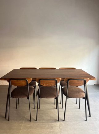 Mesa comedor industrial y 6 sillas