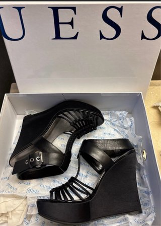 Guess Zapatos de Fiesta Tacón Cuña Negro
