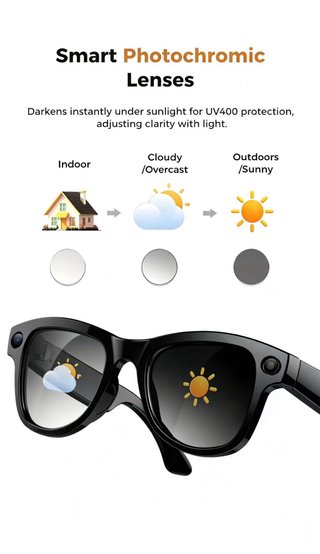 Gafas Inteligentes Cámara + Estuche Carga