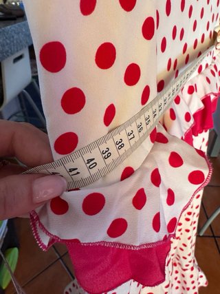 Vestido Flamenca Niña Lunares Rosa fucsia Blanco