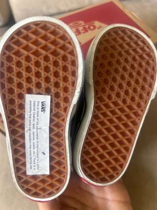 Zapatillas Vans Niños Negro/Blanco Velcro.ORIGINAL