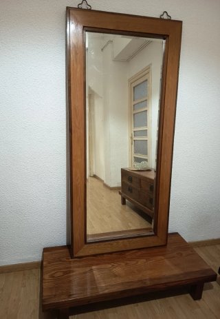 Gran Espejo 170 x 80 cm madera maciza teca + base