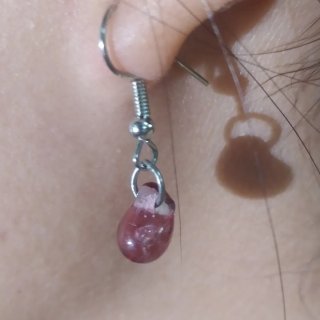 Pendientes de vidrio rosa