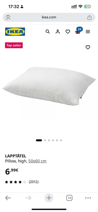 NUEVO Almohada IKEA Lapptåtel alta 50x60cm