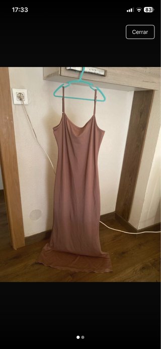Vestido largo marrón tirantes