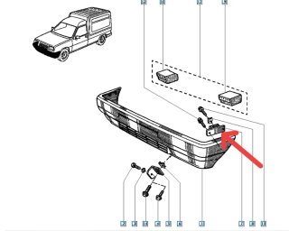 Soporte Parachoques Trasero Renault Express