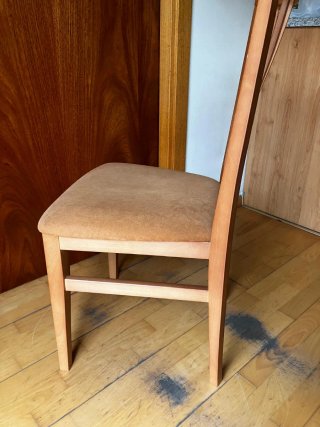 4 Sillas de Comedor Madera Tapizadas