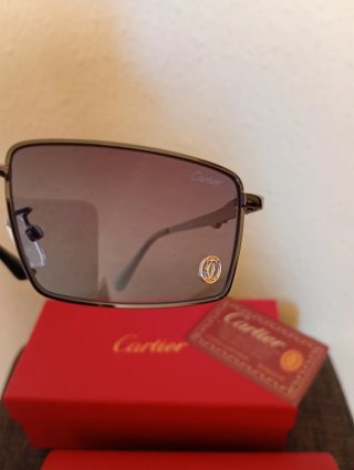 Gafas Cartier Montura Dorada Cristales Azules