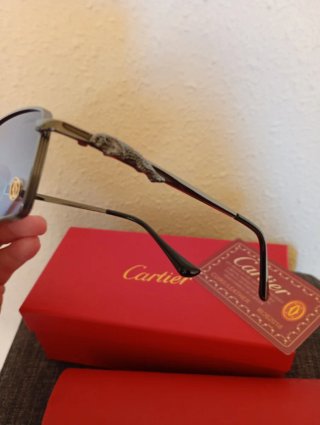 Gafas Cartier Montura Dorada Cristales Azules