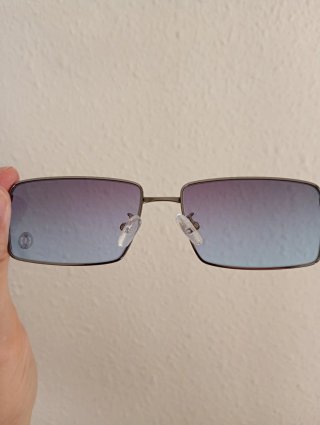 Gafas Cartier Montura Dorada Cristales Azules