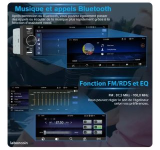 Radio Coche Pantalla Táctil 1 Din CarPlay/Android