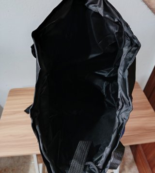 Mochila impermeable 80L azul y negra - Nueva