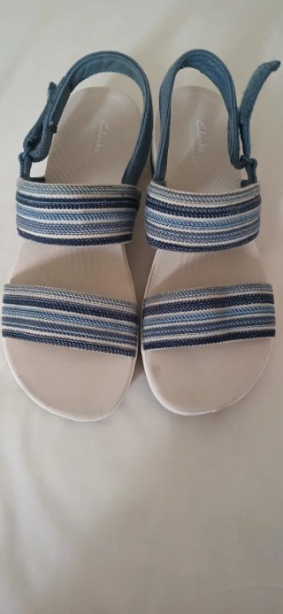 Sandalias Clarks Mujer Azul Blanco
