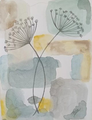 Acuarela floral en papel