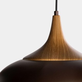 Lámpara Colgante Aluminio Madera Marrón