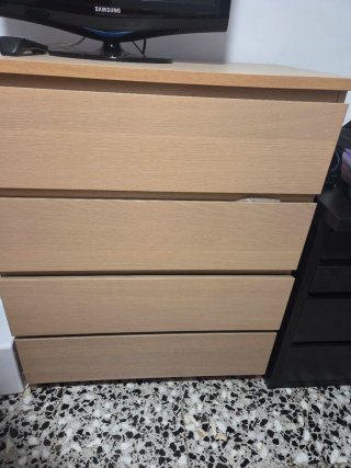 Cómoda 4 cajones MALM Ikea Madera Clara