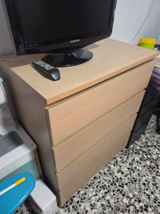 Cómoda 4 cajones MALM Ikea Madera Clara