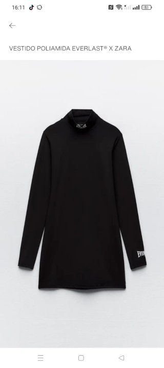 Vestido Everlast Negro Cuello Alto