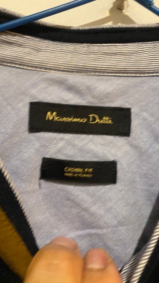 Polo Massimo Dutti Negro Manga Larga
