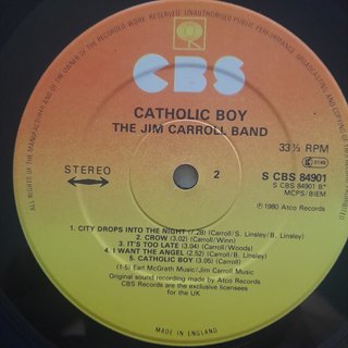 The Jim Carroll Band - Catholic Boy Vinile