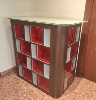Mesa / barra / entrada aluminio bloques de vidrio