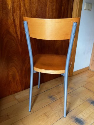 4 Sillas Cocina Madera y Metal