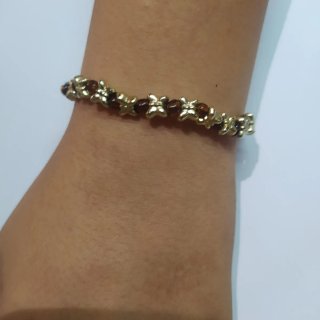 Pulsera Mariposas Doradas y Marrones elástica