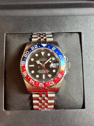 Seiko Mod - GMT "Pepsi" Jubilee (Bisel Rojo/Azul)