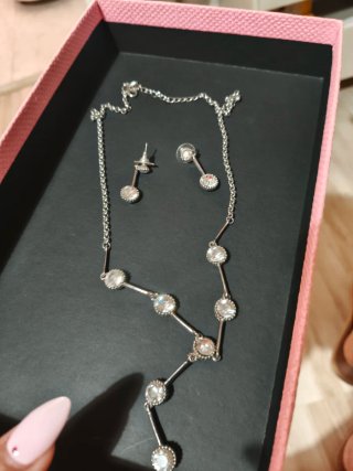 Conjunto collar y pendientes plata