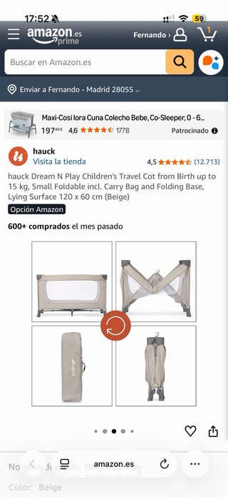 Corral/ cuna viaje Hauck nuevo