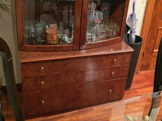 Vitrina Mueble Aparador Madera Cristal